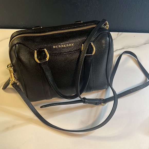 Burberry Boston Italian Leather Crossbody Classic Authentic Gold Hand Bag - Picture 5 of 17